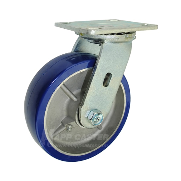 Mapp Caster 6"X2" Polyurethane on Aluminum Wheel Swivel Caster - 1,200 Lbs Cap 1463P7B620S - main